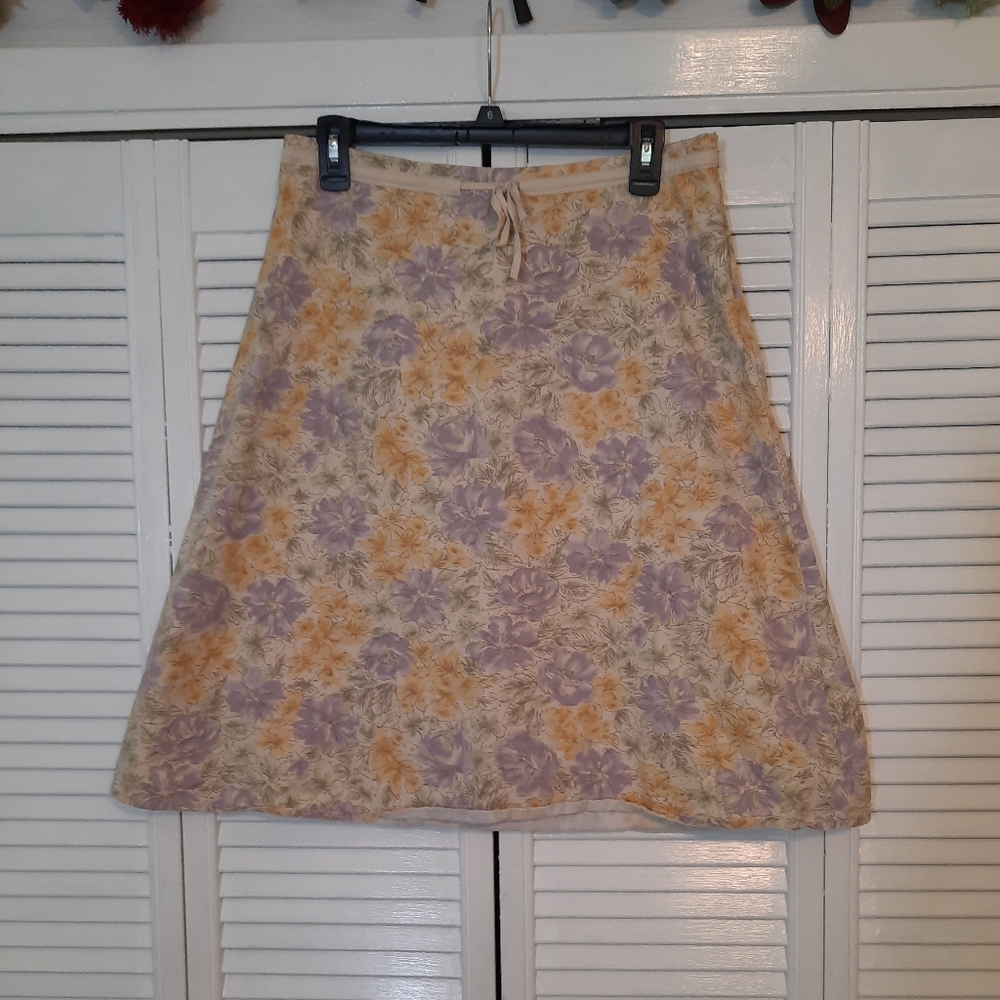 J. Jill vintage cotton floral aline skirt sz 10 *W - Picture 6 of 6